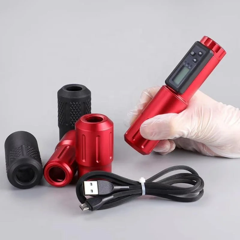 LCD Digital Tattoo Pen Machine 2000mAh Wireless Battery 5 Grips High Capacity Battery 7 Colors Available Body Art Tattoo Machine Made for Tattoo Artists