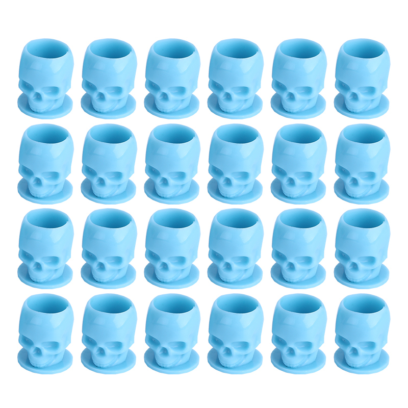Disposable 200PCS Tattoo Skull Ink Cup Pigment Holder For Permanent Makeup Tattoo