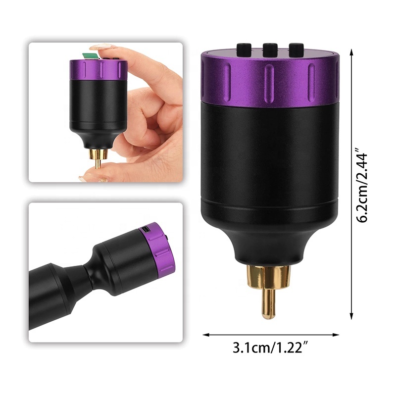 Mini Wireless Digital Tattoo Power Supply 1300mAh RCA Power For Tattoo Machine Wireless Tattoo Pen Rechargeable Battery Permanent Makeup Accessories