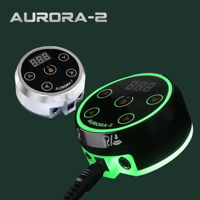AURORA-2 LCD Tattoo Full Touch Screen Power Supply Six Colors Change With Voltage Liner and Shader 2 models Switch LCD display For Rotary Tattoo Pen Machine Tattoo Artist Tools