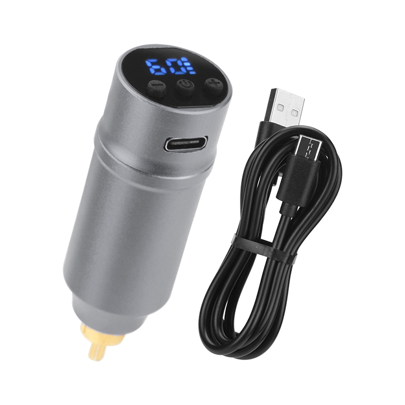 1100mAh Wireless Digital LED Display Tattoo Power Supply RCA Connector Powering For Tattoo Machine Wireless Tattoo Pen Rechargeable Battery Permanent Makeup Accessories