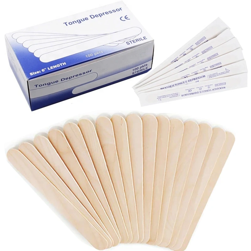 Disposable Wooden Tongue Depressor Tattoo Tongue Depressor/Waxing Spatula/Wooden Stick Individually Packing Tattoo Accessories