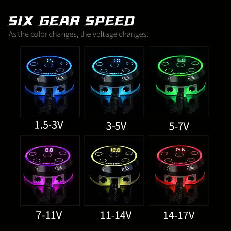 AURORA-2 LCD Tattoo Full Touch Screen Power Supply Six Colors Change With Voltage Liner and Shader 2 models Switch LCD display For Rotary Tattoo Pen Machine Tattoo Artist Tools