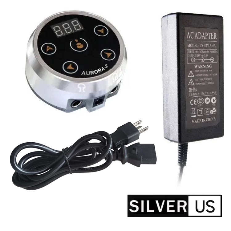 AURORA-2 LCD Tattoo Full Touch Screen Power Supply Six Colors Change With Voltage Liner and Shader 2 models Switch LCD display For Rotary Tattoo Pen Machine Tattoo Artist Tools