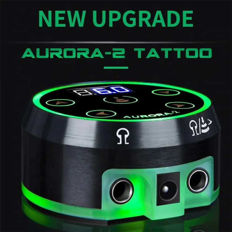 AURORA-2 LCD Tattoo Full Touch Screen Power Supply Six Colors Change With Voltage Liner and Shader 2 models Switch LCD display For Rotary Tattoo Pen Machine Tattoo Artist Tools