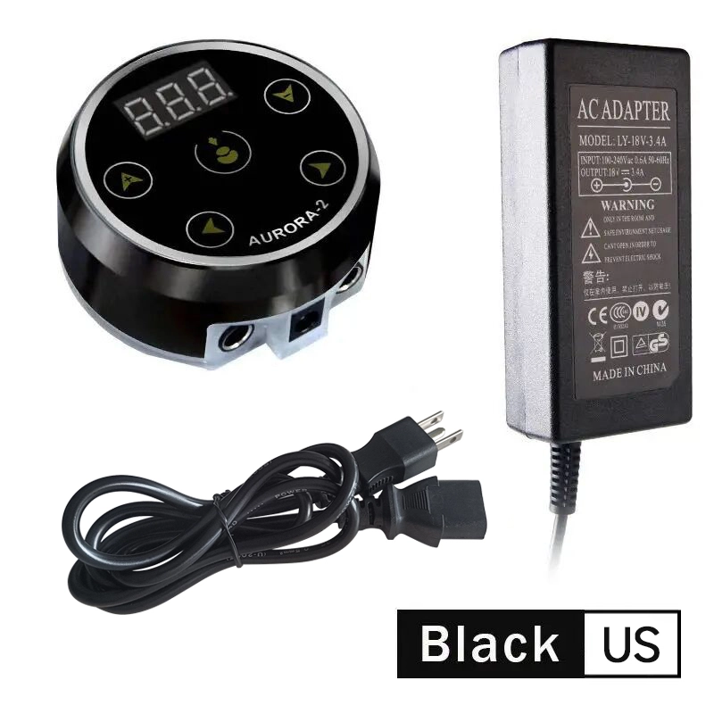 AURORA-2 LCD Tattoo Full Touch Screen Power Supply Six Colors Change With Voltage Liner and Shader 2 models Switch LCD display For Rotary Tattoo Pen Machine Tattoo Artist Tools