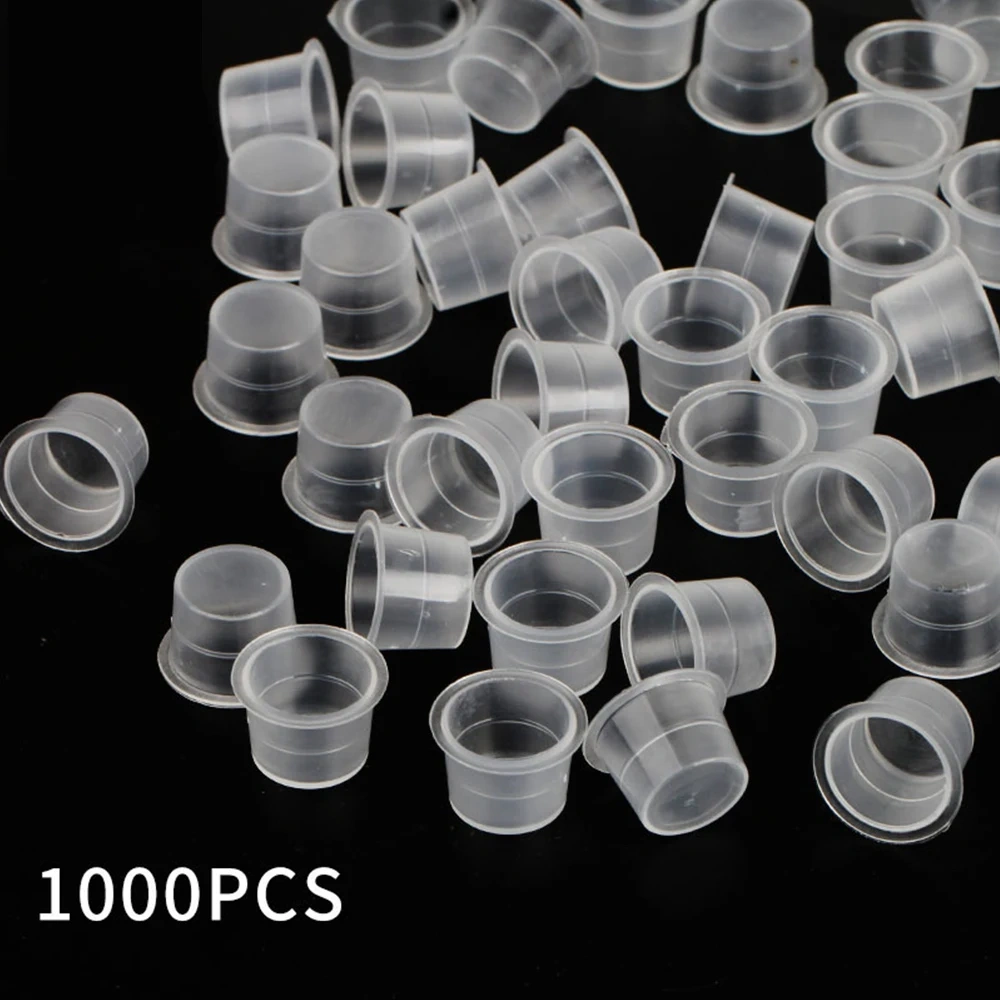 1000pcs/bag Disposable Plastic Tattoo Ink Cup Permanent Makeup L/M/S Size Transparent White Plastic Tattoo Ink Cups