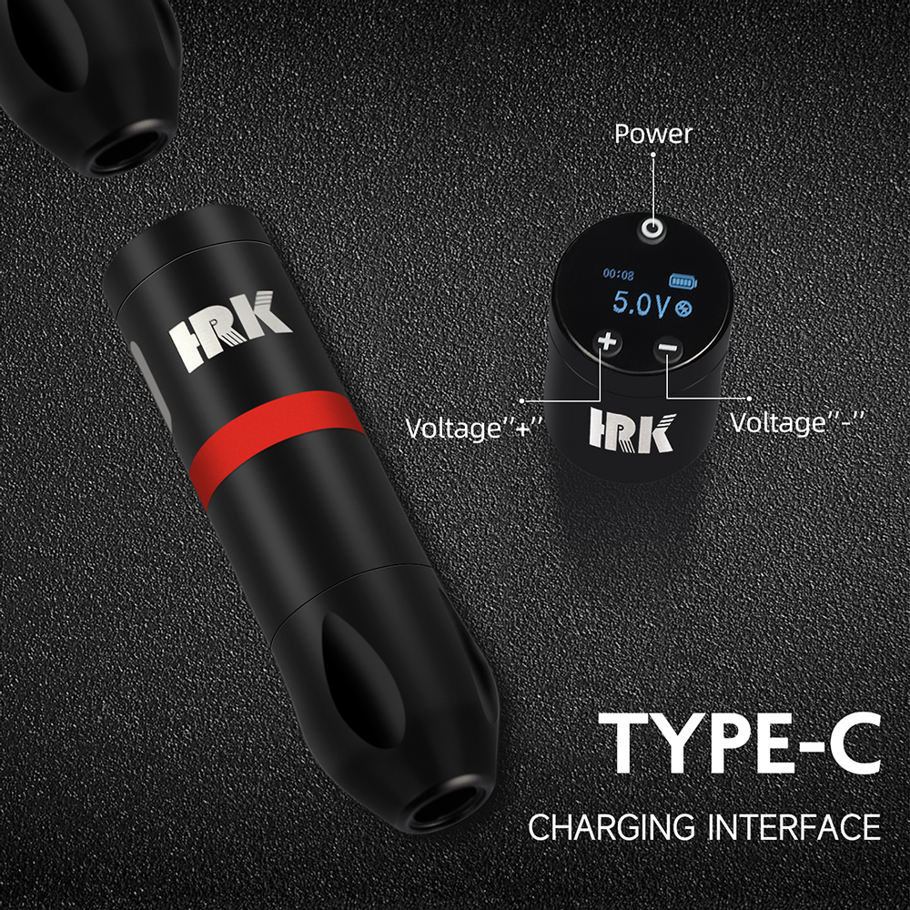 HRK Wireless Tattoo Pen Double Battery LCD Digital 1500mAh Compelte Tattoo Pen Set Tattoo Equipment Tattoo Machine Tattoo Beginner Kit