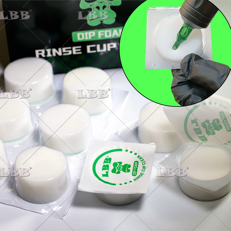 30pcs/box LBB Disposable Tattoo Dipfoam Clean Foam Cup Tattoo Sponge