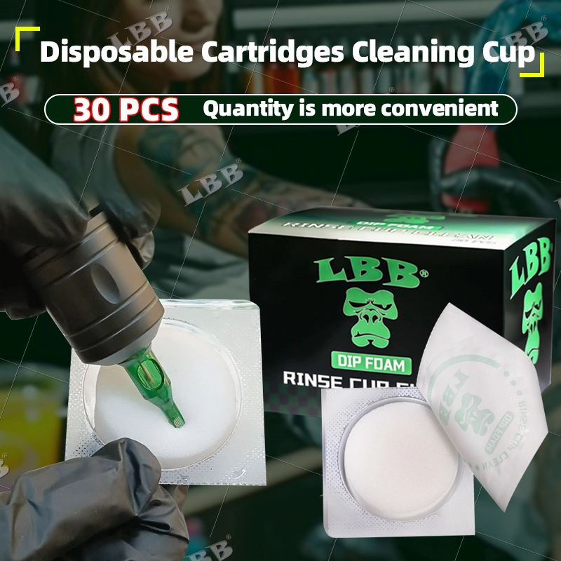 30pcs/box LBB Disposable Tattoo Dipfoam Clean Foam Cup Tattoo Sponge