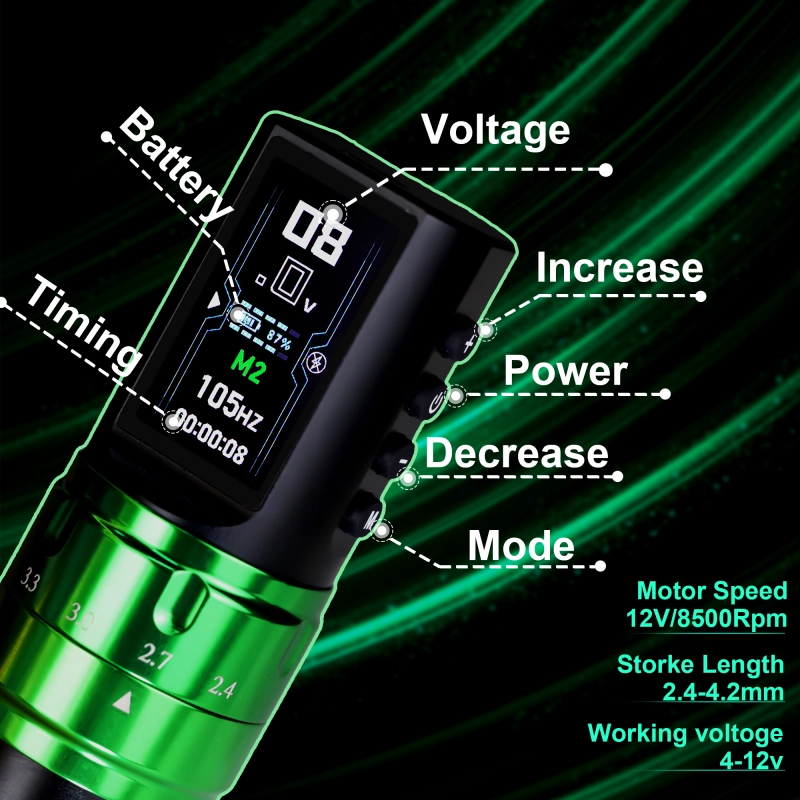 LBB S30 MAX Smart Adjustable Stroke Wireless Tattoo Pen Machine
