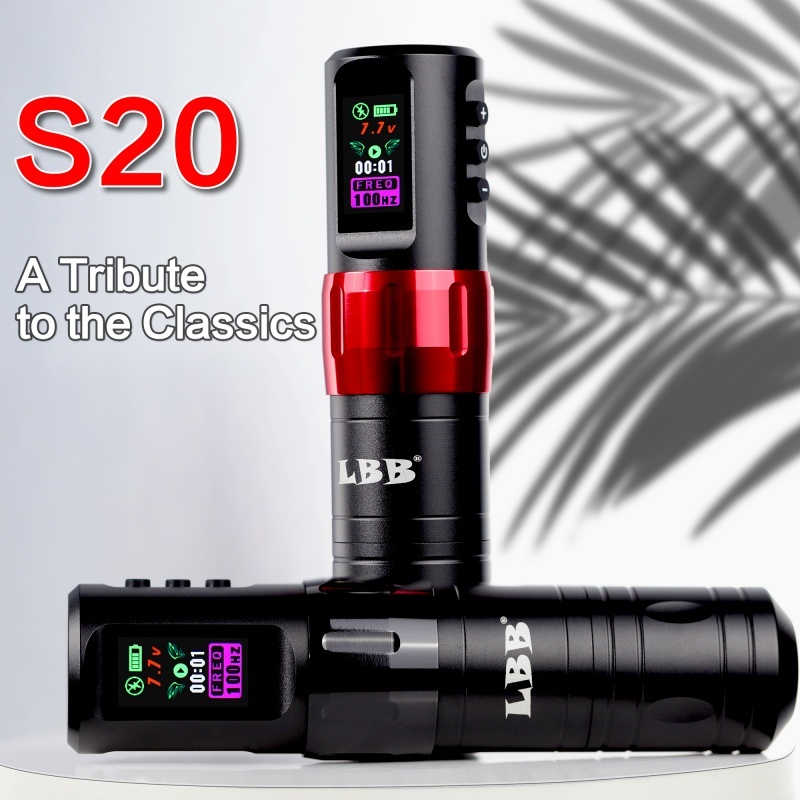 LBB S20 Smart Wireless Tattoo Pen Machine Dual Battery 1800mAh