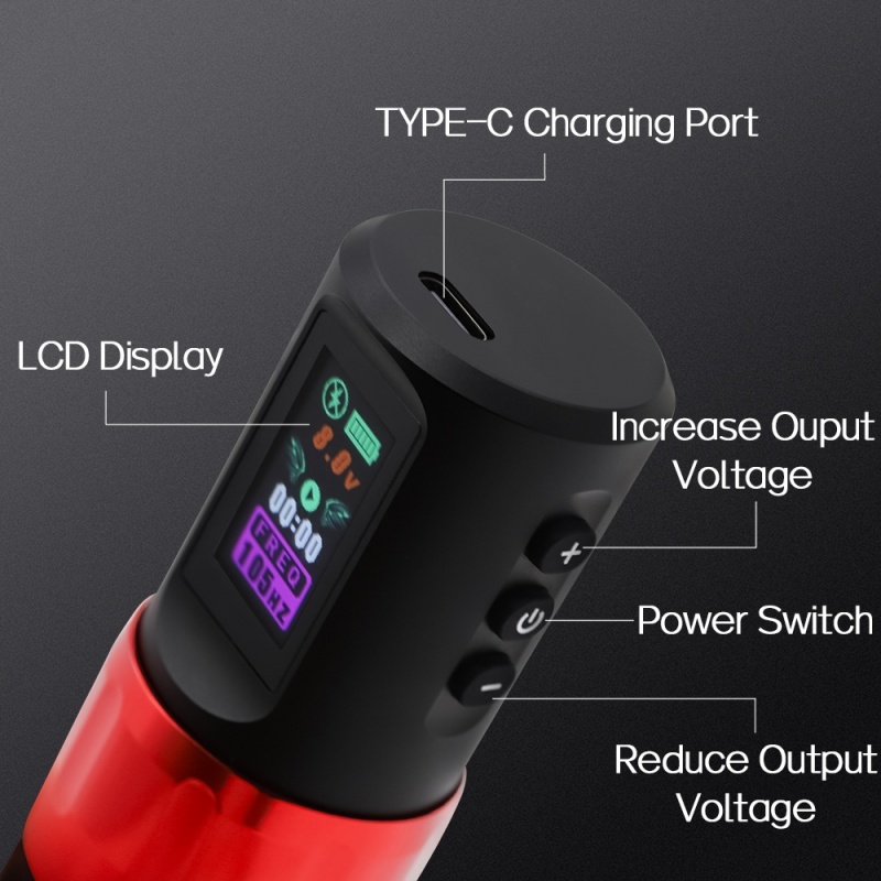 LBB S20 Smart Wireless Tattoo Pen Machine Dual Battery 1800mAh