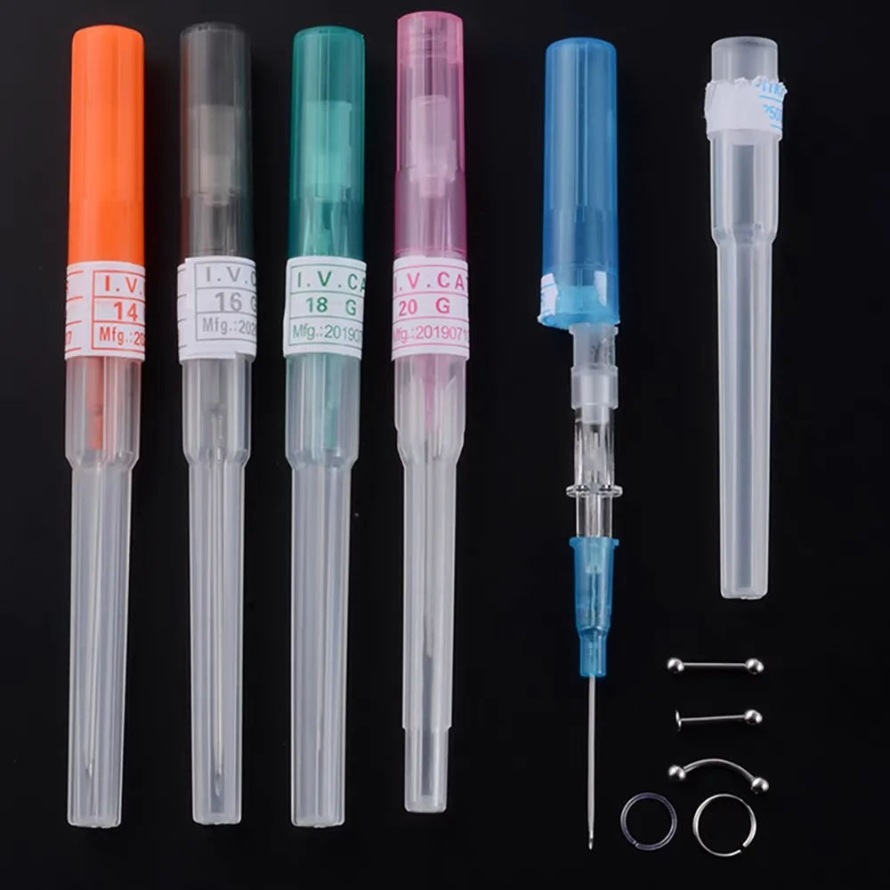 Piercing Needles I.V Catheter Piercing Needles Disposable Sterilised Catheter Needle Body Jewelry Piercing Nose Piercing Stainless Steel 14G 16G 18G 20G Piercing Tool