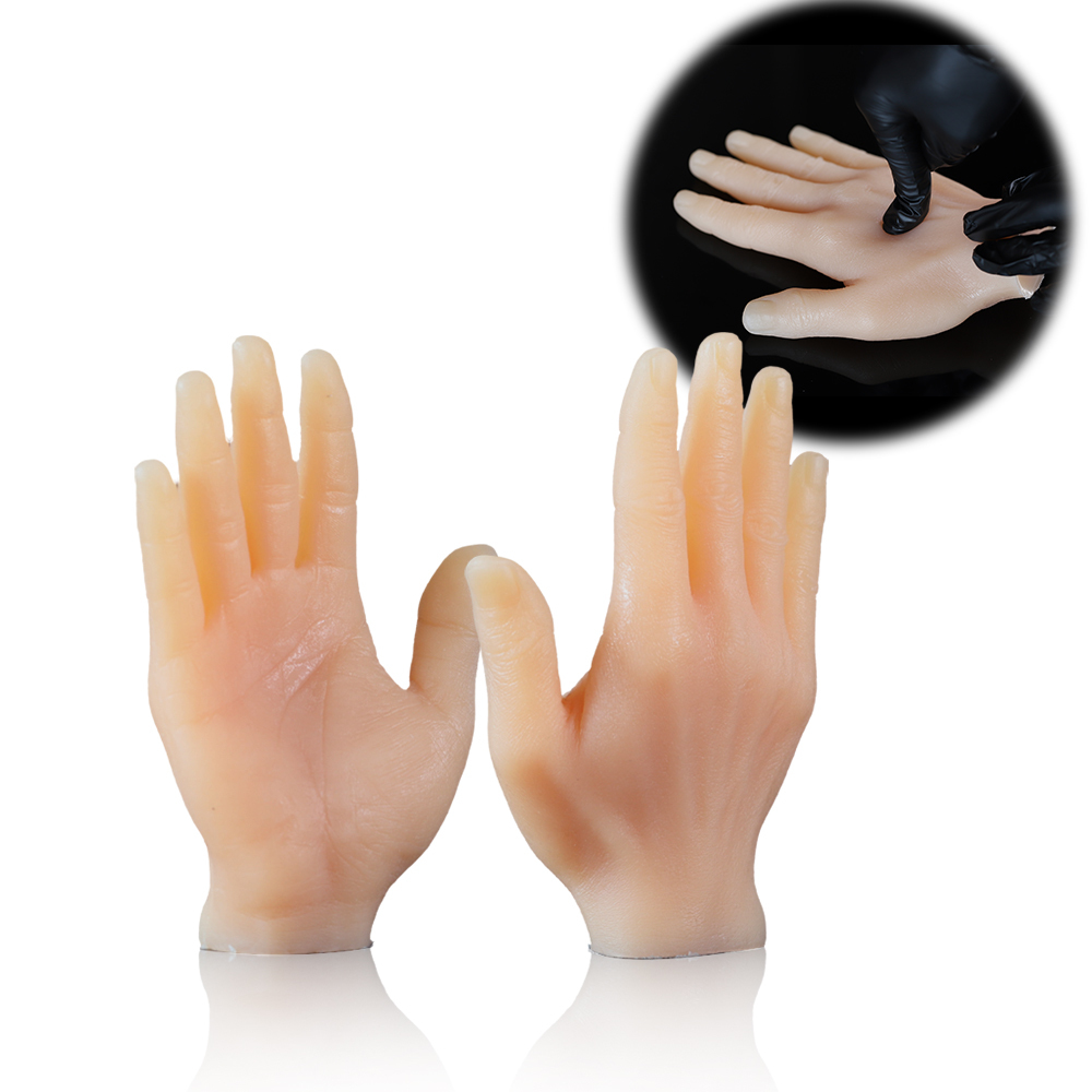 Tattoo Practice Fake Hand Left Right Silicone Tattoo Hand Practice Skin Dummy Fake Tattoo Skin for Tattoo Beginner Practice
