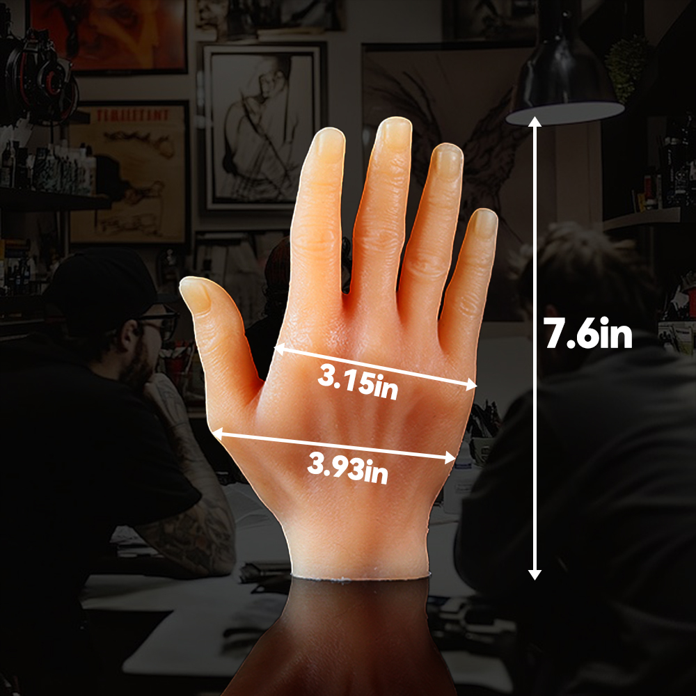 Tattoo Practice Fake Hand Left Right Silicone Tattoo Hand Practice Skin Dummy Fake Tattoo Skin for Tattoo Beginner Practice