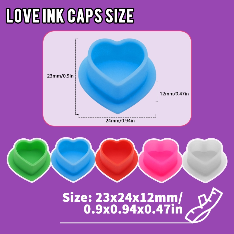 Heart Shape Tattoo Silicone Ink Cup