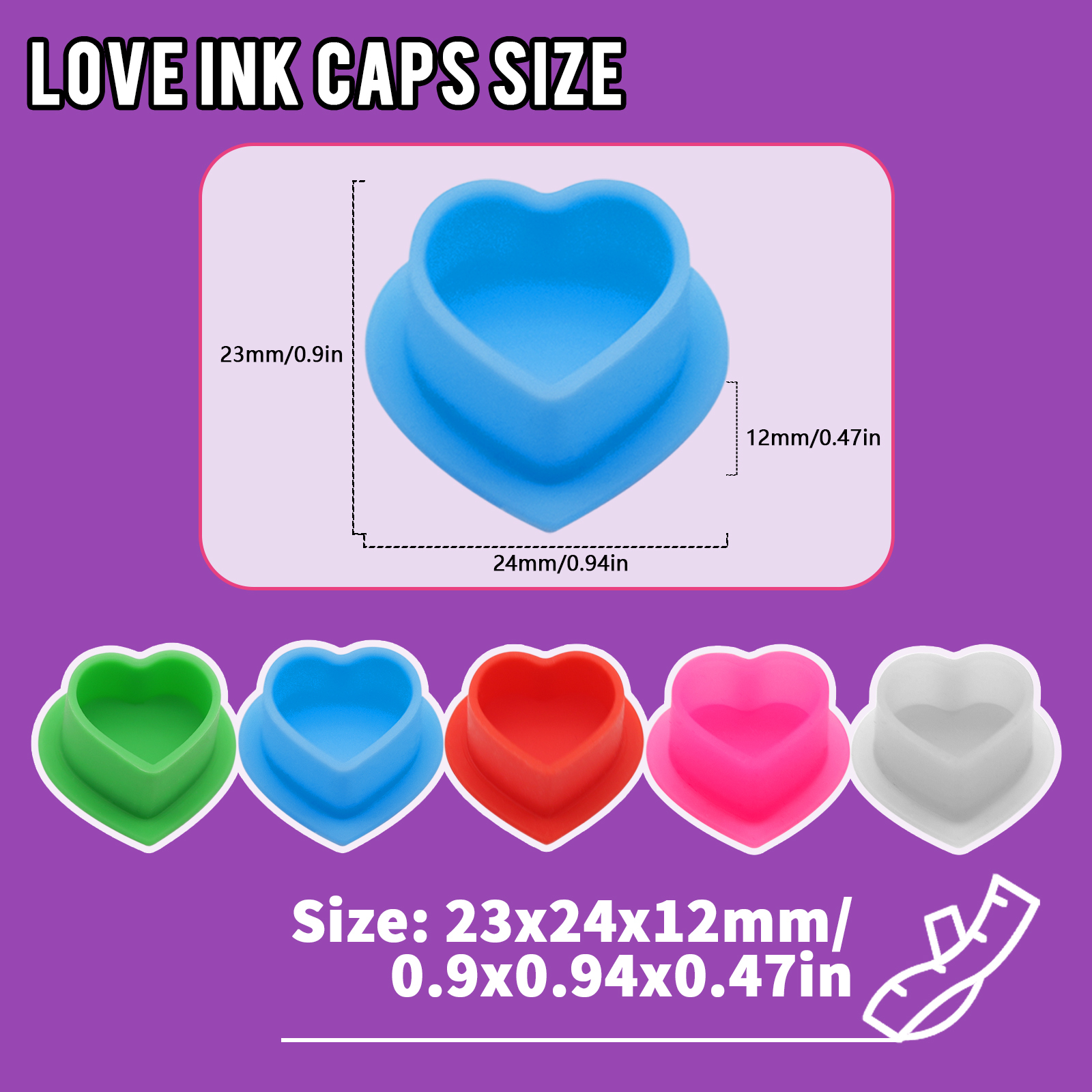Heart Shape Tattoo Silicone Ink Cup