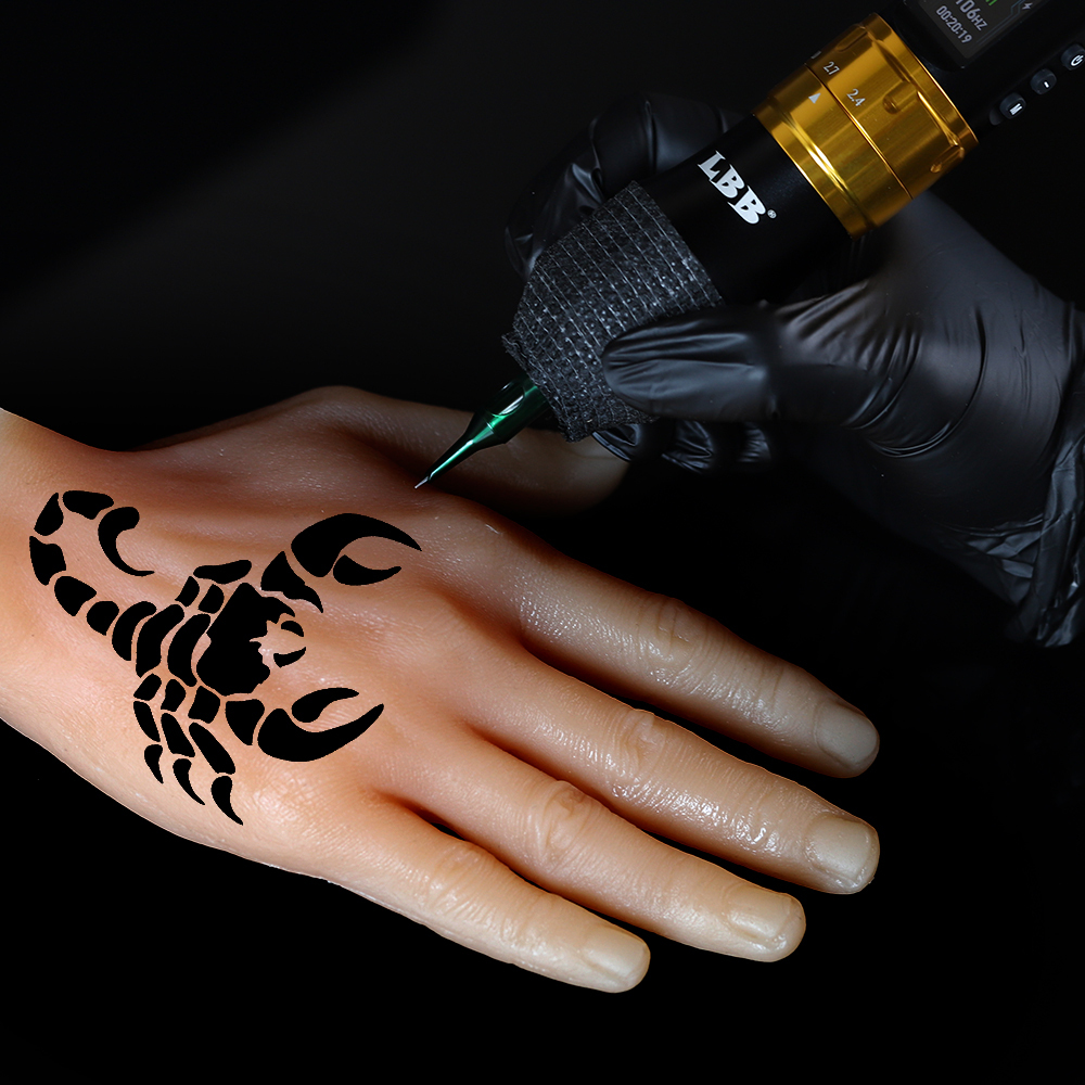 Tattoo Practice Fake Hand Left Right Silicone Tattoo Hand Practice Skin Dummy Fake Tattoo Skin for Tattoo Beginner Practice