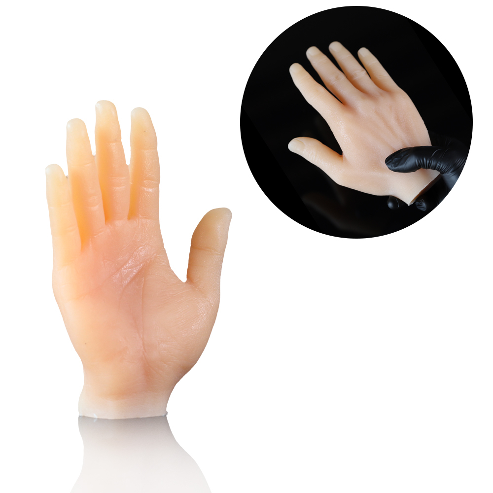 Tattoo Practice Fake Hand Left Right Silicone Tattoo Hand Practice Skin Dummy Fake Tattoo Skin for Tattoo Beginner Practice