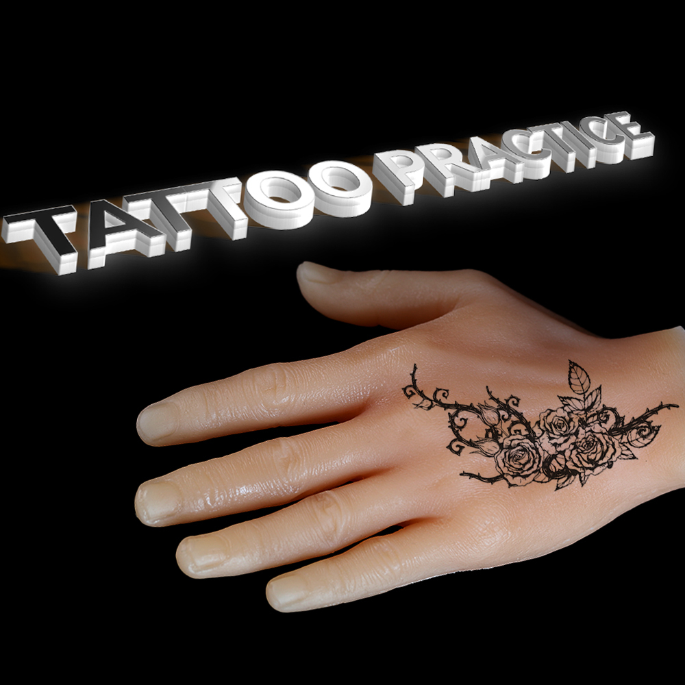Tattoo Practice Fake Hand Left Right Silicone Tattoo Hand Practice Skin Dummy Fake Tattoo Skin for Tattoo Beginner Practice