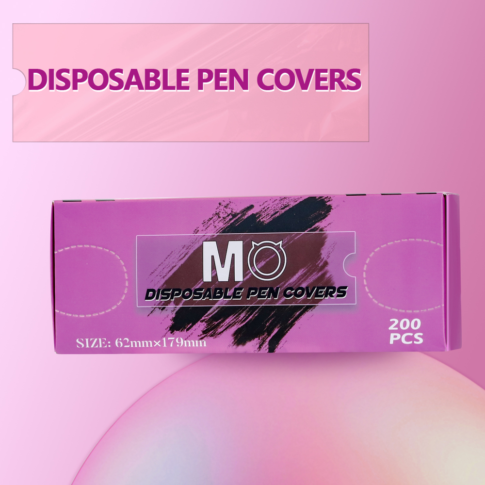 200pcs/box 62MM*179MM Big Size Pen Cover MO  Pink Tattoo Pen Machine Sleeves Tattoo Accessories