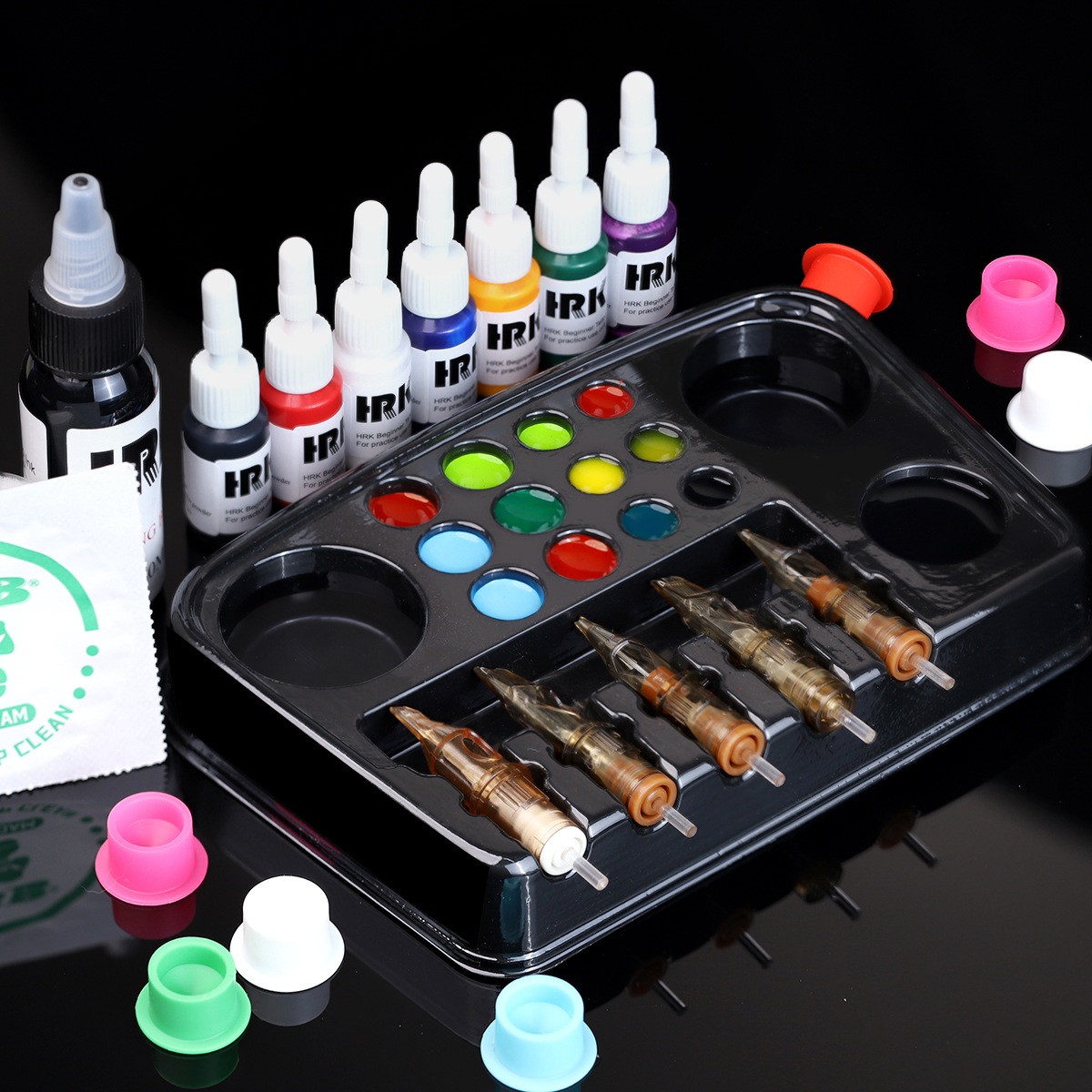 20pcs/box Tattoo Needle Head Holder Container Cup Holder Stand Kit Tattoo Ink Cup Tray Pigment Tray