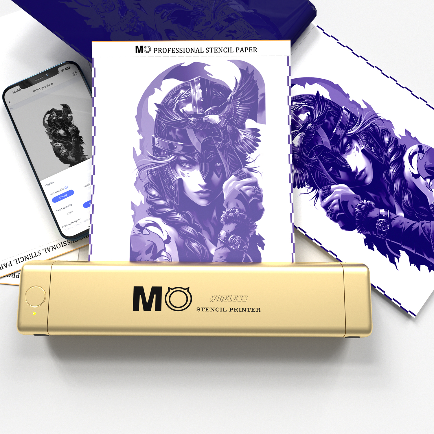 MO Wireless Tattoo Stencil Printer Bluetooth Tattoo Transfer Printer Wireless Thermal Tattoo Machine