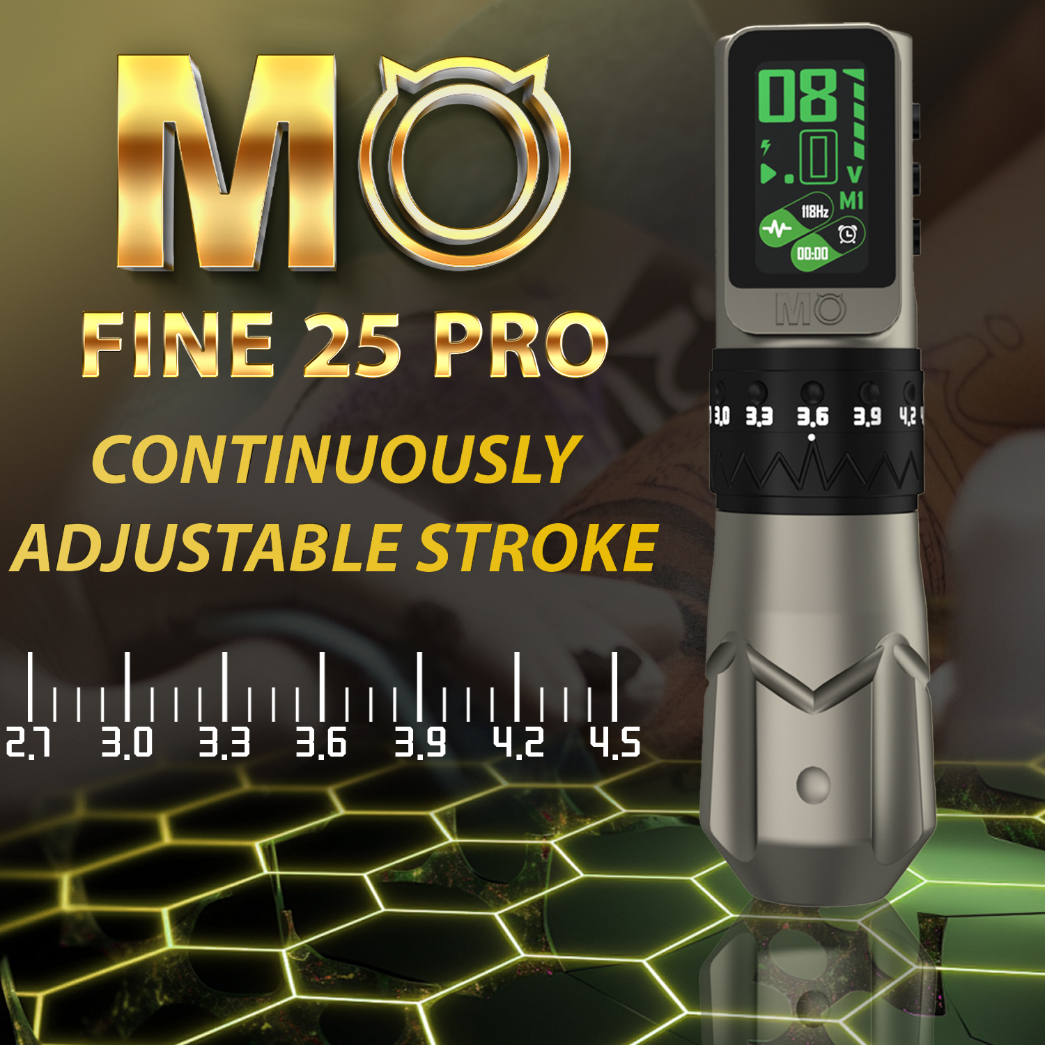 Unleash Creativity with Adjustable Stroke MO FINE 25 PRO Smart Wireless Tattoo Machine
