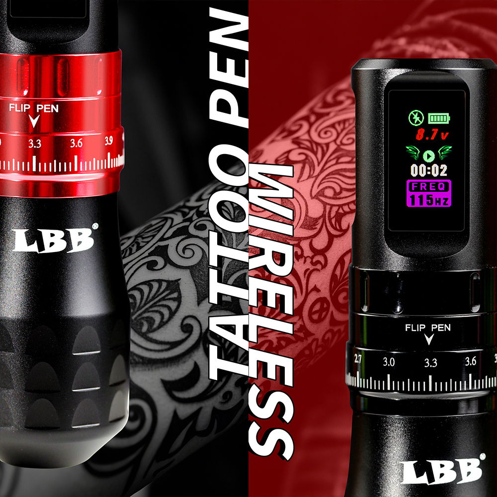 LBB S20 MAX Smart Wireless Tattoo Pen Machine with Adjustable Stroke Color Screen1800mAh Brushless Motor