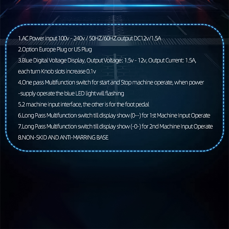 LCD Digital Display Switch Tattoo Power Supply