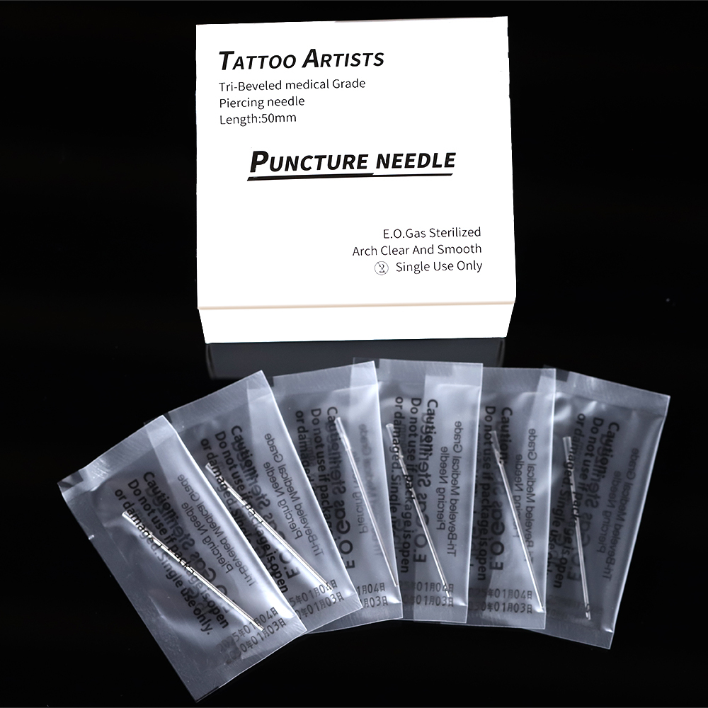 Single Packing Sterilized 2" Body Art Piercing Needles Tattoo Piercing Tool Needles