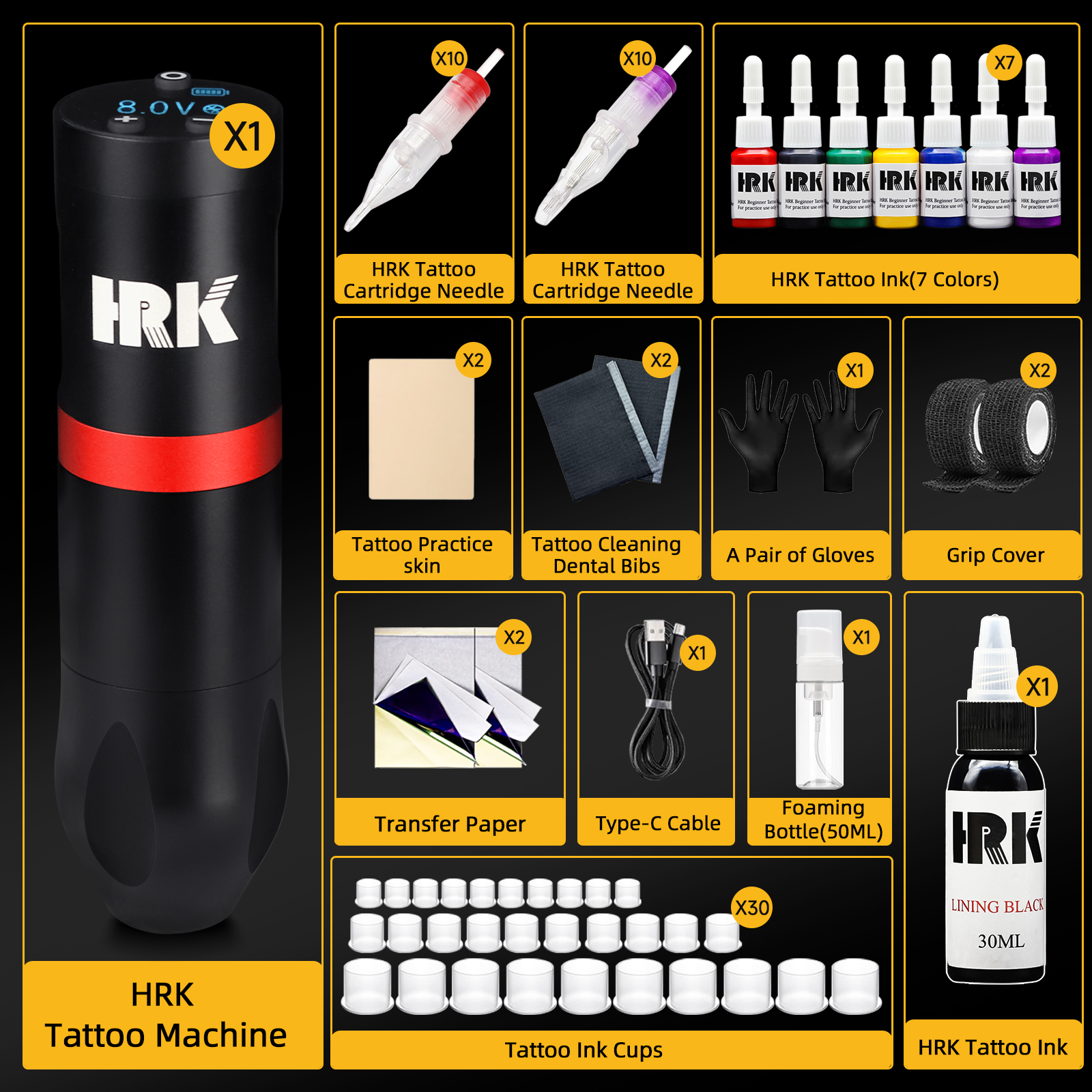 Tattoo Pen Kit Wireless Tattoo Machine Kit 20Pcs Tattoo Cartridge Needles Tattoo Gun Kit Professional Complete Tattoo Kit Tattoo Supplies for Beginners