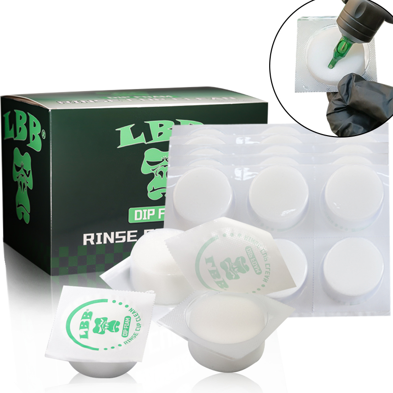 30pcs/box LBB Disposable Tattoo Dipfoam Clean Foam Cup Tattoo Sponge Cartridge Needles Clean Caps