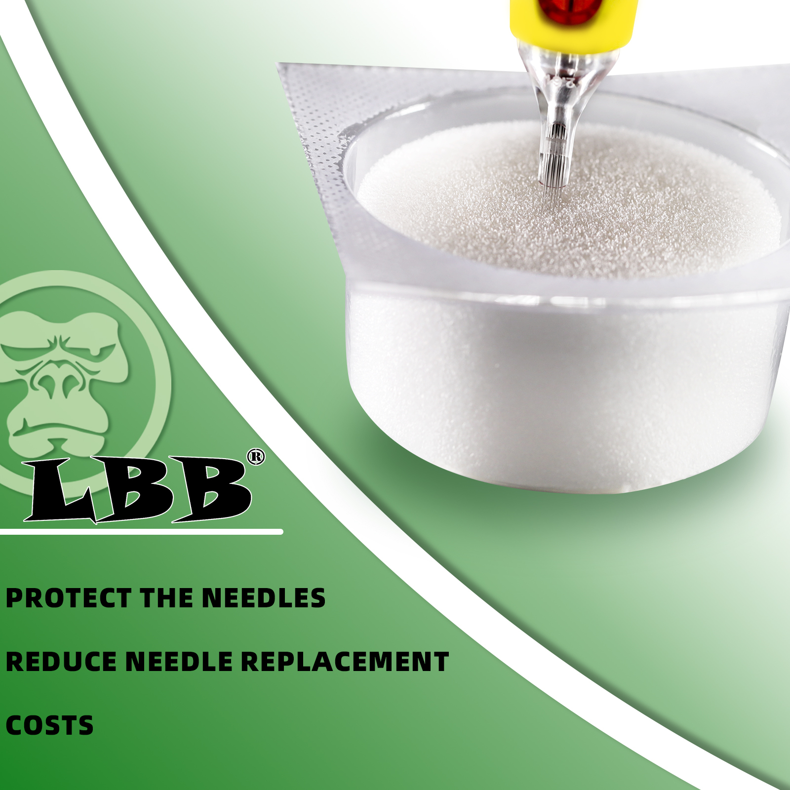 30pcs/box LBB Disposable Tattoo Dipfoam Clean Foam Cup Tattoo Sponge Cartridge Needles Clean Caps