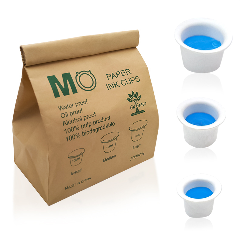 Eco-friendly Degradable MO Paper Tattoo Ink Cups Molong Tattoo Supply Tattoo Ink Cup Cartridge Needles Biodegradable Products Ink Cup