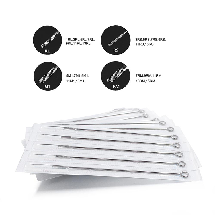50pcs/box RS Super Quality Hurricane Tattoo Needles Body Art Traditional Tattoo Needle Round Shader