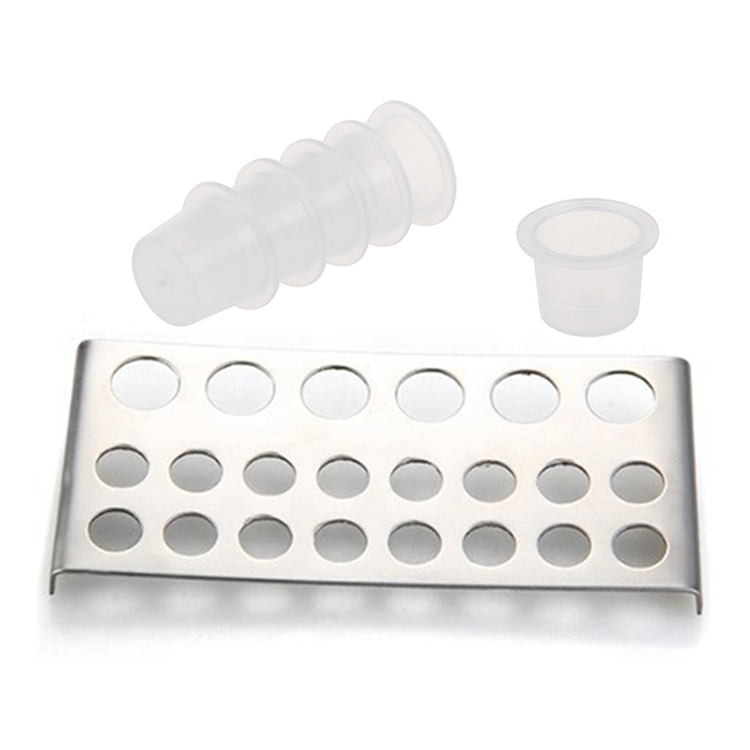 Holes Container Stand Tattoo Pigment Accessories Stainless Steel Glass Cup Holder Microblading Permanent Makeup