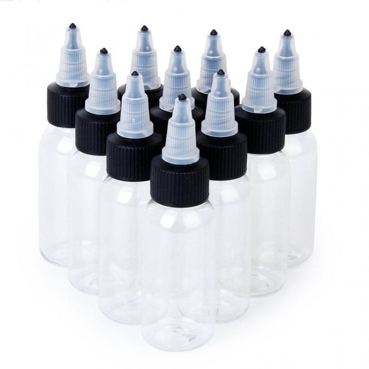 15ML/30ML/60ML/90ML/120ML White Twist Cap Empty Plastic Tattoo Ink Pigment Clear Bottle Dispensing bottles ink pigments