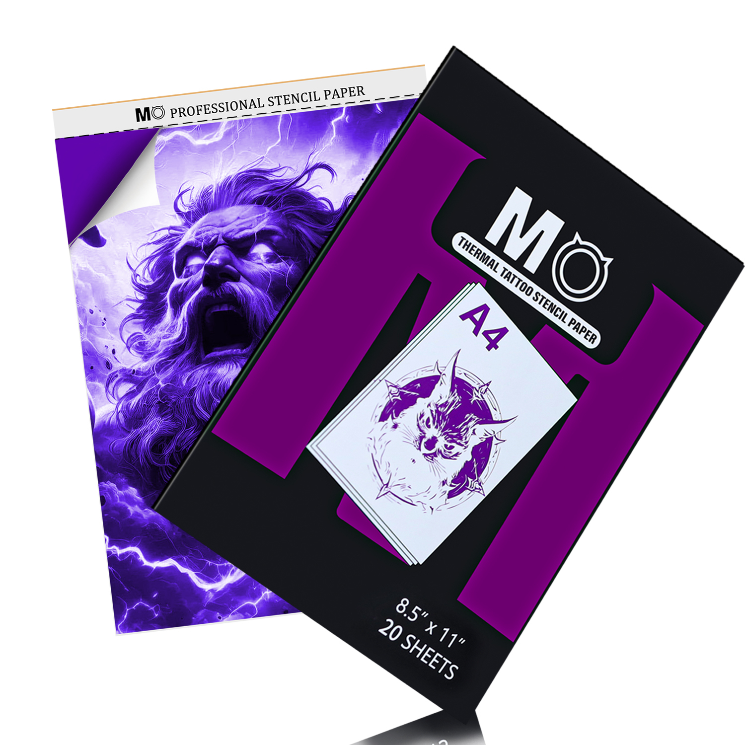 Premium MO Tattoo Stencil Paper 20SHEETS/ Box Thermal Transfer Printer Paper for Professional Tattoo Artists