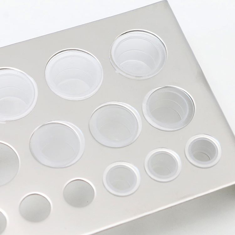 Holes Container Stand Tattoo Pigment Accessories Stainless Steel Glass Cup Holder Microblading Permanent Makeup