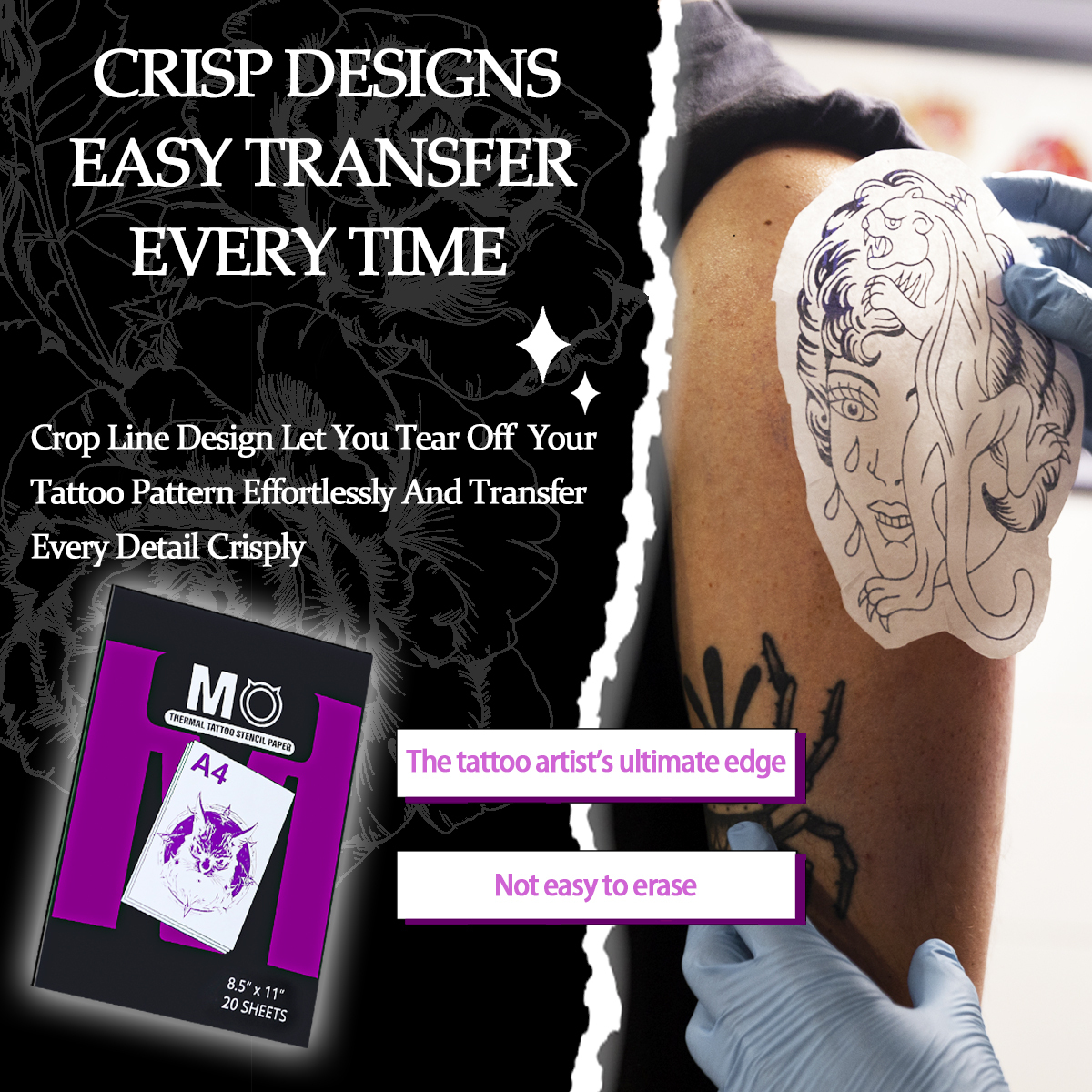 Premium MO Tattoo Stencil Paper 20SHEETS/ Box Thermal Transfer Printer Paper for Professional Tattoo Artists