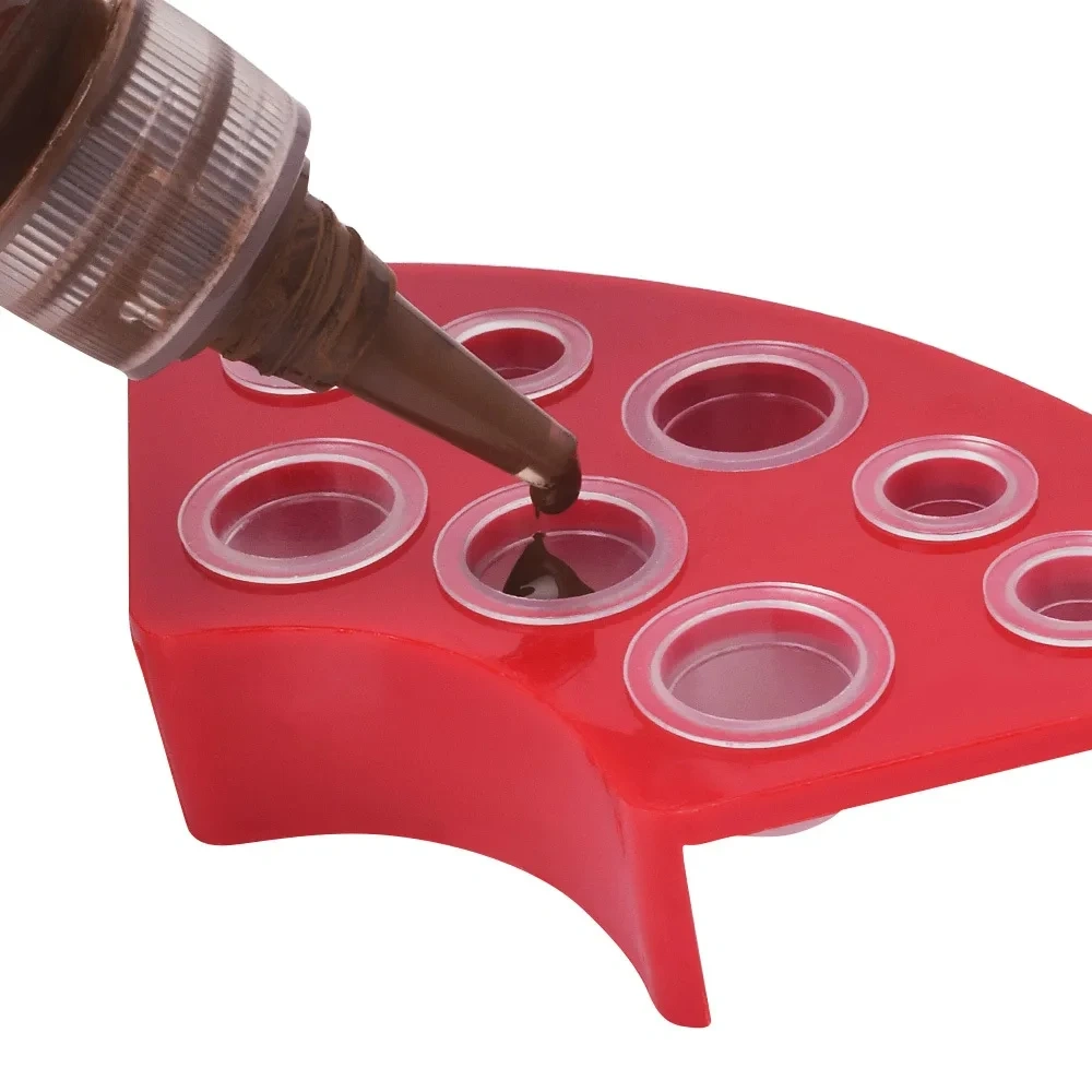 8 Holes Tattoo Ink Cup Holder Stand Makeup Tattoo Accessories Random Color Tattoo Tool Ink Pigment Container
