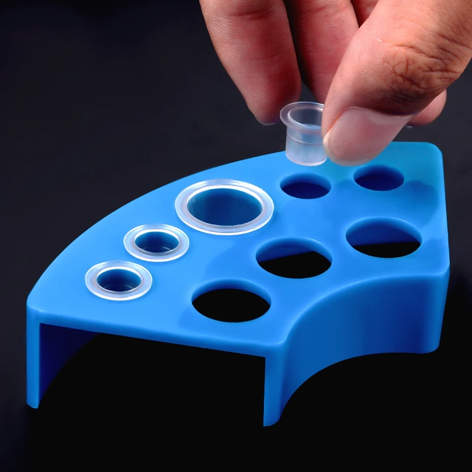 8 Holes Tattoo Ink Cup Holder Stand Makeup Tattoo Accessories Random Color Tattoo Tool Ink Pigment Container