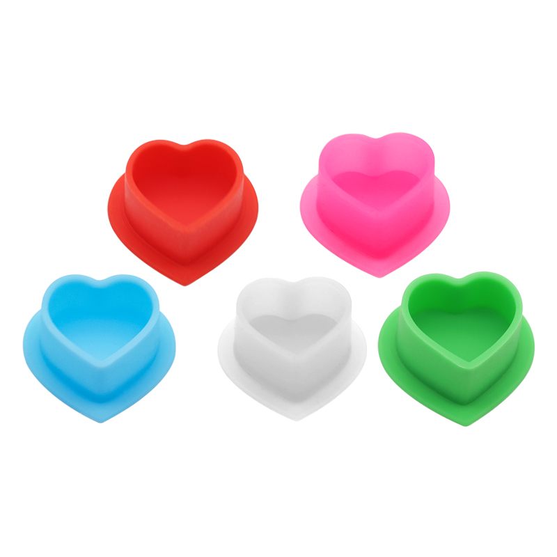 200pcs/bag Heart Shape Tattoo Ink Caps Silicone Tattoo Cups colorfuls Base for Tattoo Ink Caps for Tattooing Microblading Tattoo Supplies