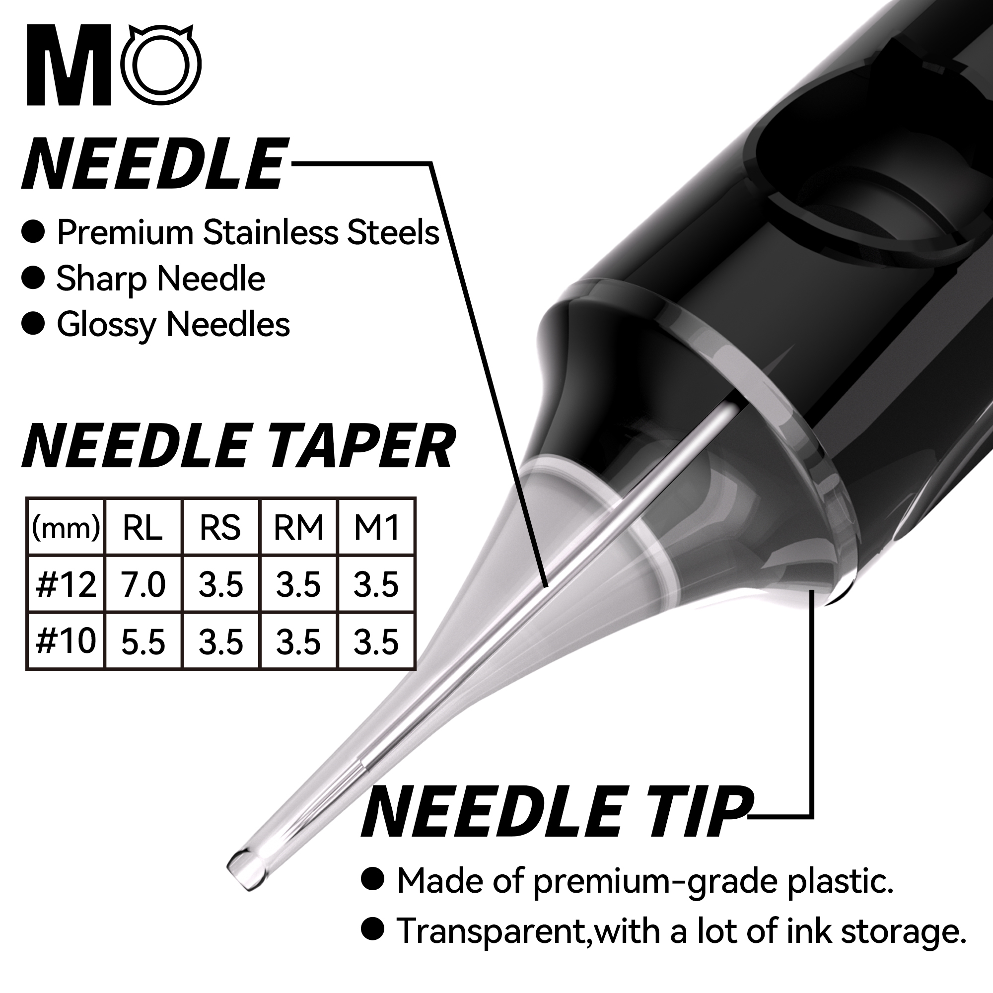 MO Soul Tattoo Cartridges 10Pcs Disposable Bugpin Needles 3RL Fine Line PMU Needles Tattoo Round Liner  RL