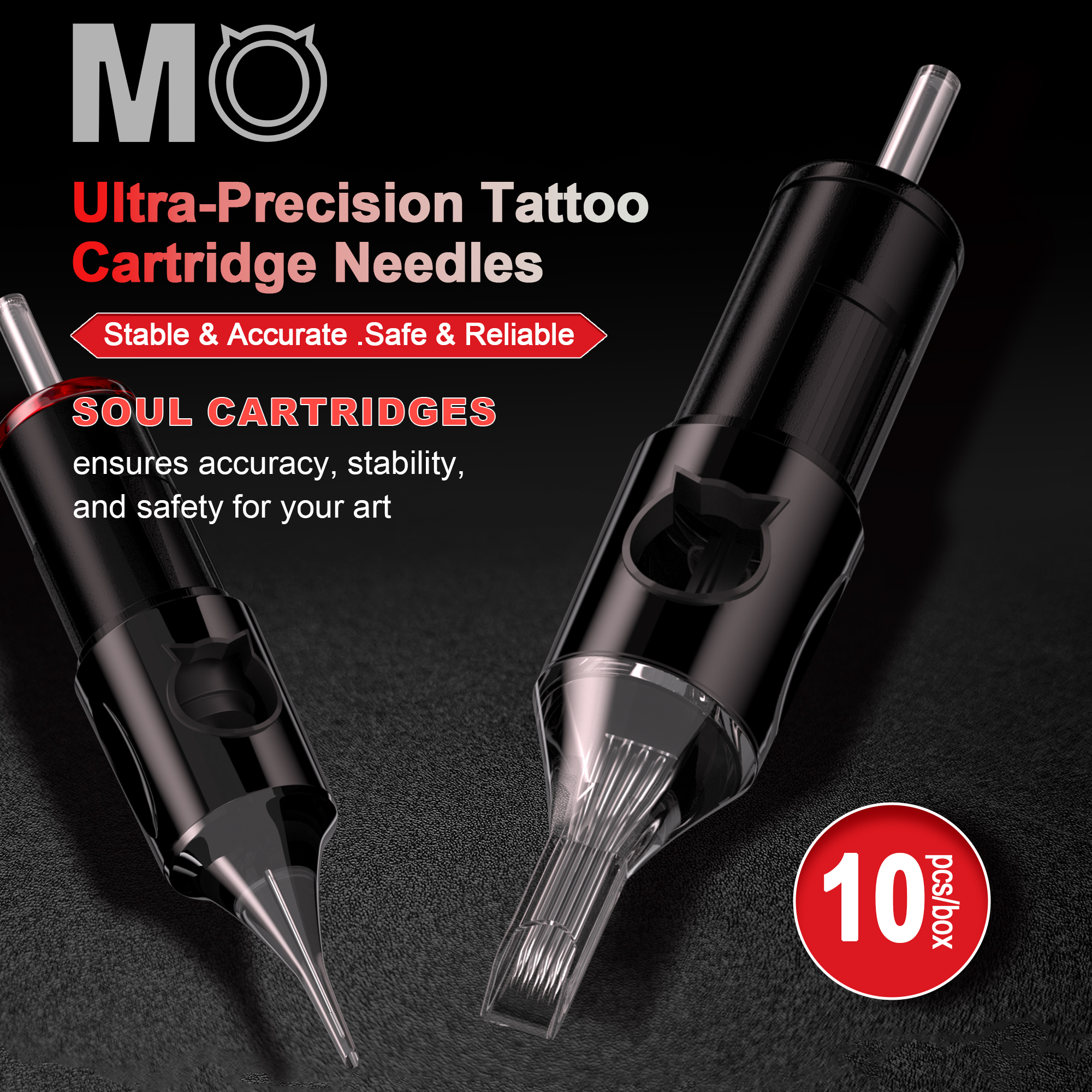 MO Soul Tattoo Cartridges 10Pcs Disposable PMU Needles Permannent Makeup Needles Curved Magnum RM