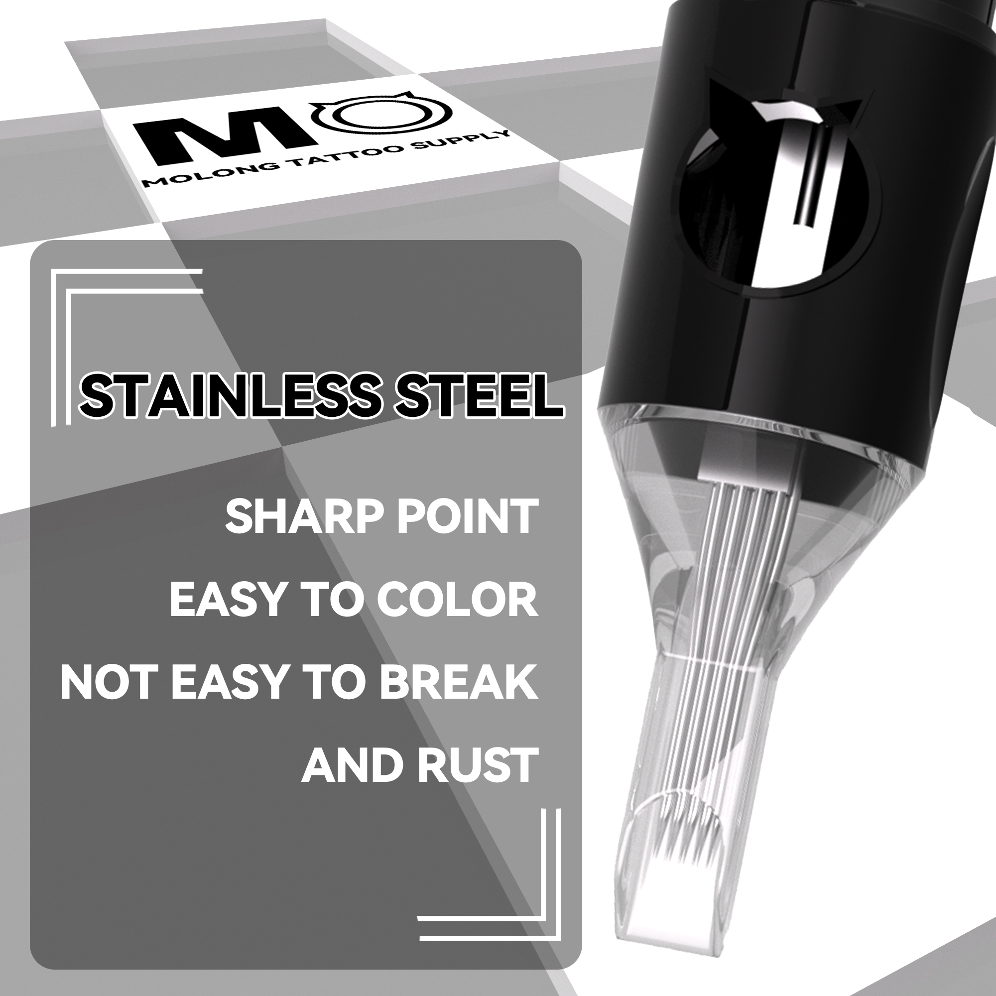 MO Soul Tattoo Cartridges 10Pcs Disposable PMU Needles Permannent Makeup Needles Curved Magnum RM