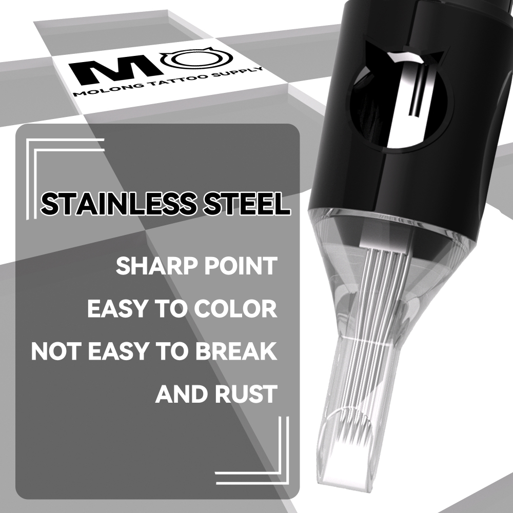 MO Soul Tattoo Cartridges 10Pcs Disposable PMU Needles Permannent Makeup Needles Curved Magnum RM