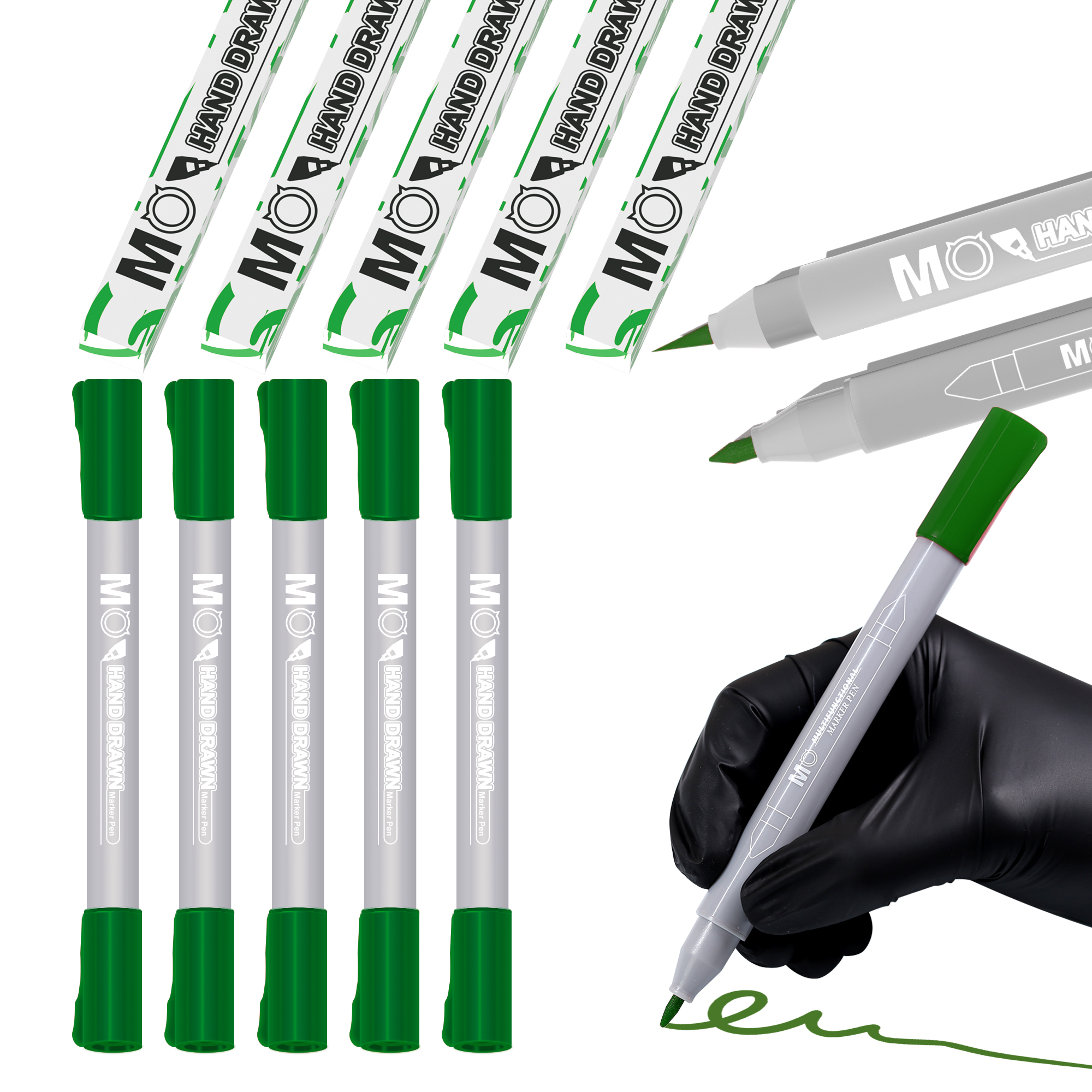 MO Hand Draw Marker Pen Dual-Tip Tattoo Skin Brush Permanent Makeup Freehand Stencil Marker Pen